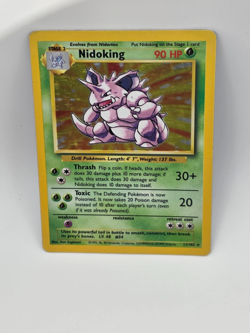 Nidoking 11/102 Holo Rare Base Set Unlimited Pokemon - HP - See Photos - Image 3