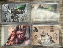 Magic the Gathering Art Series Gold Stamped Four Card Lot - Image 1