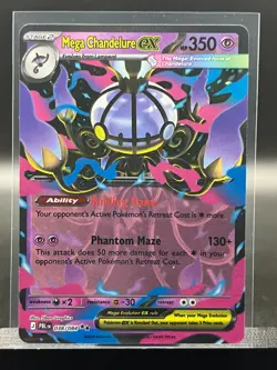2026 Pokemon ME05 Pitch Black Mega Chandelure ex 038/084 Double Rare DR - Image 1
