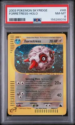 2003 POKEMON SKYRIDGE #H8 FORRETRESS-HOLO PSA 8 - Image 1