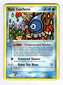 Rain Castform Hidden Legends #23 (2004) Rare NM Pokemon - Image 1