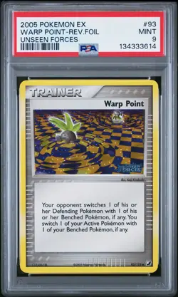 2005 Pokemon Ex Unseen Forces #93 Warp Point-Rev.Foil Unseen Forces PSA 9 - Image 1