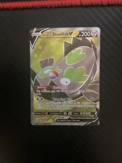 Galarian Stunfisk V 184/189 Holo Ultra Rare - Darkness Ablaze - Pokemon TCG - NM - Image 1