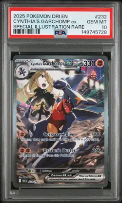 2025 POKEMON DRI EN-DESTINED RIVALS #232 CYNTHIA'S GARCHOMP EX PSA 10 - Image 1