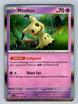 Mimikyu 097/193 Rare Paldea Evolved Pokemon Reverse Holo Near Mint - Image 2