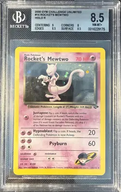 Pokemon BGS 8.5 Rocket's Mewtwo 14/132 Gym Challenge Holo - Image 1