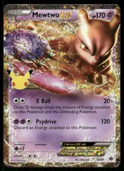 Pokemon Mewtwo EX Celebrations: Classic Collection 54/99 Holo NM/M - Image 1