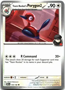 Team Rocket's Porygon2 154/182 Common Destined Rivals Pokemon Near Mint - Image 1