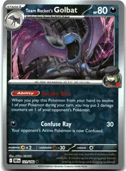 Team Rocket's Golbat 121/182 Uncommon Destined Rivals Pokemon Near Mint - Image 1