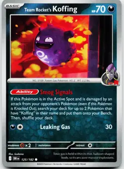 Team Rocket's Koffing 125/182 C Destined Rivals Pokemon kodama NM/M - Image 1