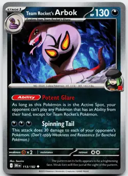 Team Rocket's Arbok 113/182 UC Destined Rivals Pokemon Teeziro NM/M - Image 1