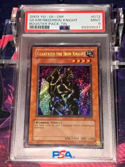 2003 Yu-Gi-Oh! Gearfried The Iron Knight BPT-012 Secret Rare - PSA Grade 9 MINT - Image 1