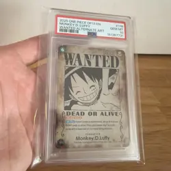 One Piece EN Wanted Alternate Art Monkey D. Luffy OP13-118 PSA 10 GEM MT OP13 - Image 2