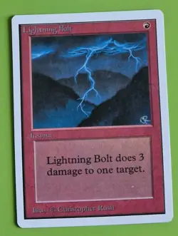 MTG LIGHTNING BOLT x1, UNLIMITED Edition. Very Good. Pre Modern, Vintage - Image 1