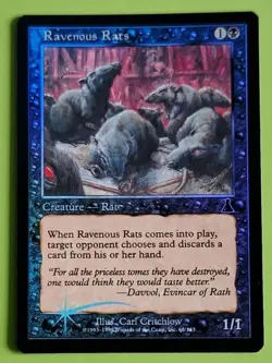 MTG FOIL RAVENOUS RATS, Urza's Destiny. Excellent. PRE MODERN - Image 1