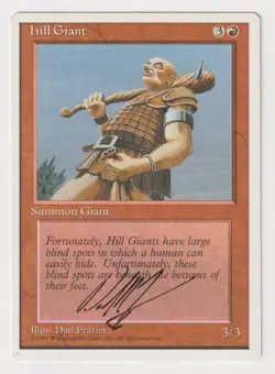 Signed Hill Giant LP 4th Edition Artist Dan Frazier 1995 WOTC MTG Magic Vintage! - Image 1