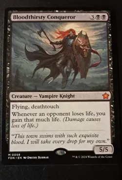 mtg, Bloodthirsty Conqueror- Foundations Regular NM - Image 1