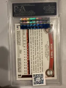 2011 Topps Update Series - Mike Trout #US175 (RC) PSA 9 Angels - Image 2