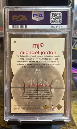 1998 Upper Deck MJx Timepieces Red Michael Jordan /2300 #87 PSA 9 Bulls - Image 3