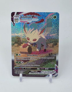 Custom SPARKLING HOLO Leafeon Vmax Card Card READ DESCRIPTION BELOW - Image 1