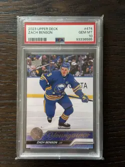 2023-24 Upper Deck Series 2 Young Guns Rookie PSA 10 Zach Benson - Image 1