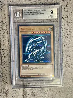 Yu-Gi-Oh! Blue Eyes White Dragon 1st Edition DUSA-EN043 BGS 9 Mint Card - Image 1
