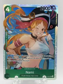 One Piece Nami OP14-031 The Azure Sea's Seven Super Rare Foil Card - NM - Image 1