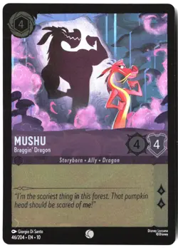 Disney Lorcana TCG Mushu Braggin' Dragon 46/204 Foil Whispers In The Well - Image 1