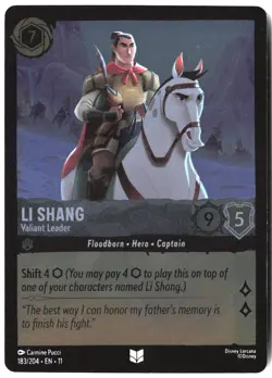 Disney Lorcana TCG Li Shang Valiant Leader 183/204 Uncommon Foil Winterspell - Image 1