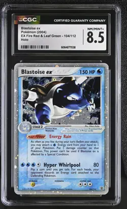 CGC 8.5 Blastoise ex EX Fire Red & Leaf Green 104/112 Holo SWIRL Pokemon Card - Image 1