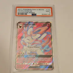 Pokemon 2017 SM Guardians Rising Sylveon GX Full Art Holo 140/145 PSA 9 Mint - Image 1