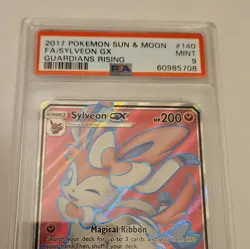 Pokemon 2017 SM Guardians Rising Sylveon GX Full Art Holo 140/145 PSA 9 Mint - Image 2