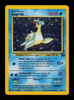 Lapras 10/62 Unlimited Holo Rare Fossil Pokemon Cards - Image 1