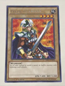 Yugioh - Celtic Guardian - 1st Edition Rare NM - Plus Free Holographic Card - B - Image 1