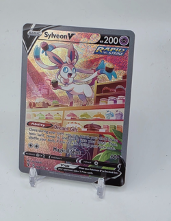 Custom SPARKLING HOLO Sylveon V Card Sylveon READ DESCRIPTION BELOW - Image 1