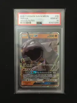 Onix GX 36/68 PSA 10 GEM MT Hidden Fates | Pokemon Trading Card TCG - Image 1