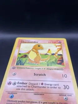 Charmander 46/102 1st Edition W/ Grey Stamp Base Set 1999 Pokemon Card WOTC LP+ - Image 2