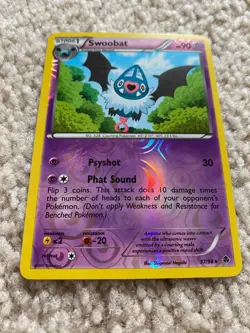 Pokemon Card Reverse Holo Swoobat 37/98 BW Emerging Powers NM 2011 - Image 1