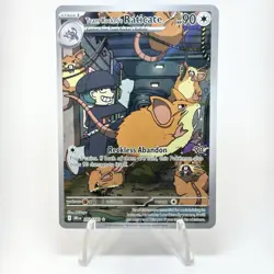 Team Rocket’s Raticate Illustration Rare 202/182 Pokemon TCG Card Near Mint - Image 1