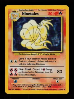 Ninetales 12/102 Holo Rare Base Set Unlimited Heavy Play Pokemon Cards - Image 1