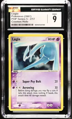 CGC 9 MINT Lugia 2007 POP Series 5 2/17 Cosmos Holo Pokemon Card - Image 1