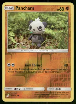 2019 Pokemon Pancham Common Team Up 81/181 Reverse Holo NM - Image 1