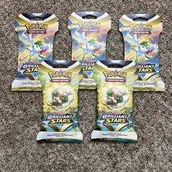(Qty. 3)Pokemon Sword & Shield Brilliant Stars Hanger Booster Packs 2022 - Image 1