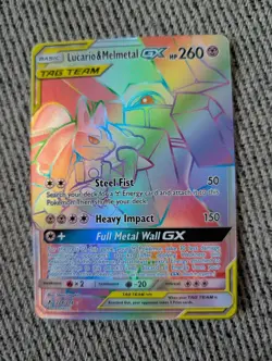 Pokemon TCG Lucario & Melmetal GX Secret Rainbow Rare 224/214 Unbroken Bonds - Image 2