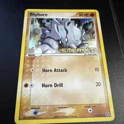 Rhyhorn 62/106 Reverse Foil Pokemon EX Emerald Stamped 2005 VLP READ DESCRIPT - Image 1