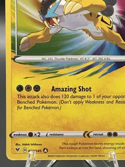 Pokemon TCG Raikou Vivid Voltage 050/185 Holo Amazing Rare - Image 5