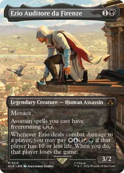 Ezio Auditore da Firenze - BORDERLESS SCENE CARD NM (MTG Assassin's Creed 113) - Image 1