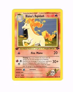 Pokemon Gym Challenge 33/132 Blaine's Rapidash 1st Edition Pokemon Card - Image 1