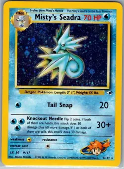 Misty's Seadra (Prerelease) 9/132 Holo WoTC Promo - Pokemon Card - NM - Image 1