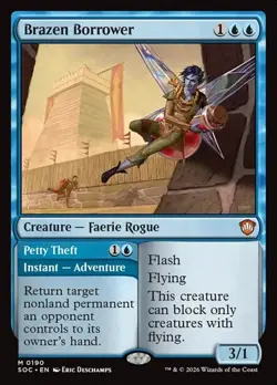 1x Brazen Borrower // Petty Theft NM Eng MTG - Secrets of Strixhaven Commander - Image 1